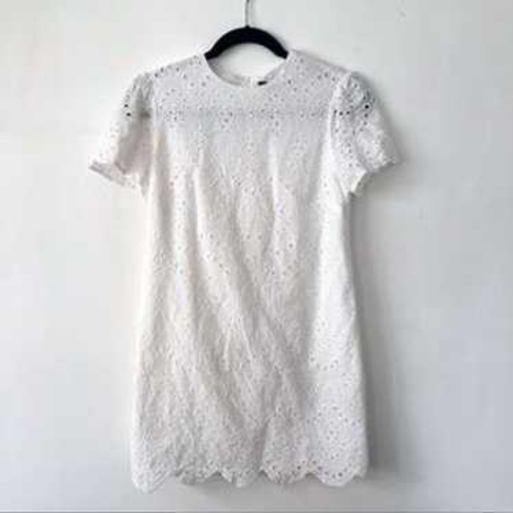 Zara White Eyelet Mini Dress